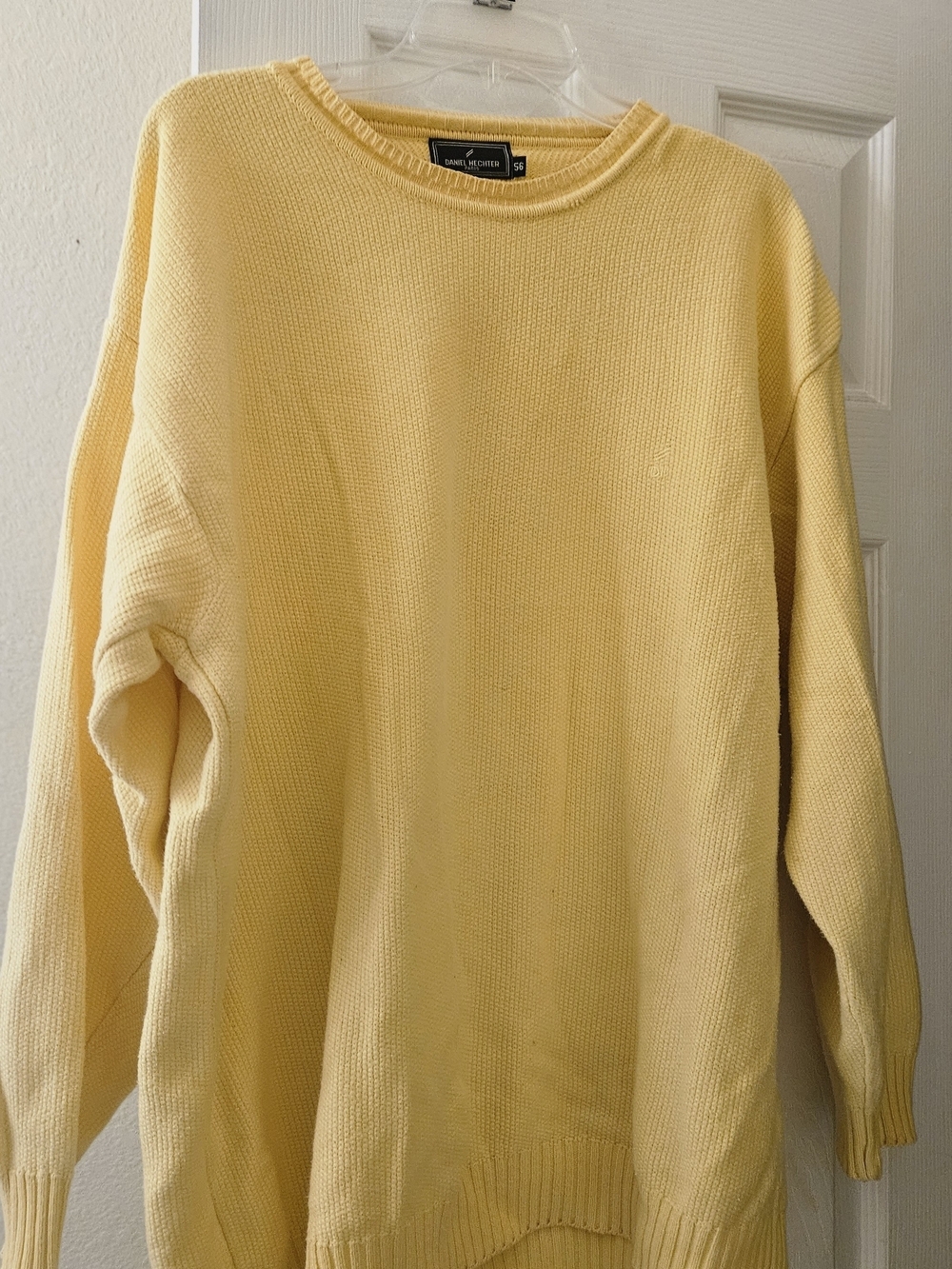 Daniel Hechter Made In Paris Preppy Butter Pale Yellow Crewneck Cotton Sweater